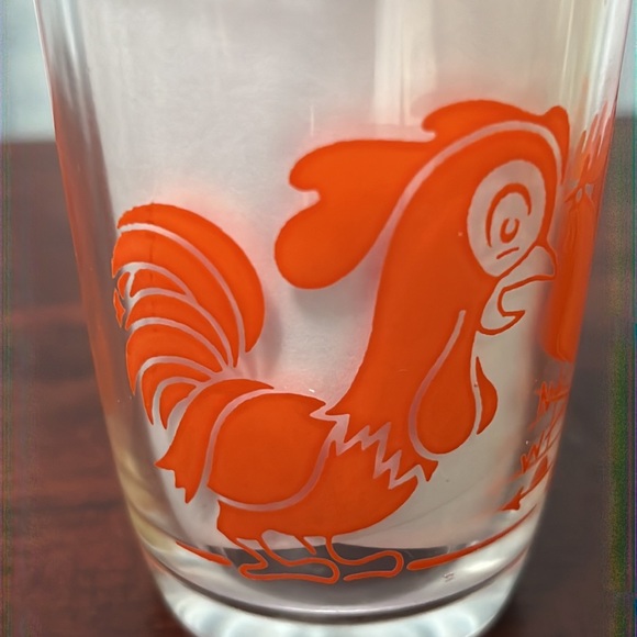 Vintage Kraft Swanky Swig Kid Cup Juice Glass Orange Dogs Roosters - Picture 4 of 11